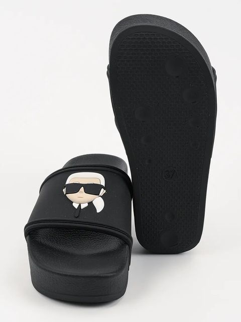 Karl Lagerfeld klapki KONDO MAXI damskie kolor czarny na platformie KL80805A