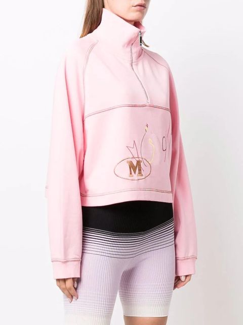 Missoni logo-embroidered funnel neck sweatshirt - Pink