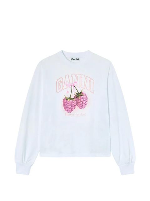 GANNI long-sleeve graphic T-shirt - White - zdjęcie produktu nr 1