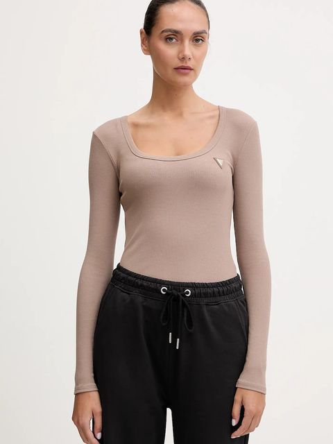 Guess longsleeve damski kolor beżowy V4BP07 K8RT2