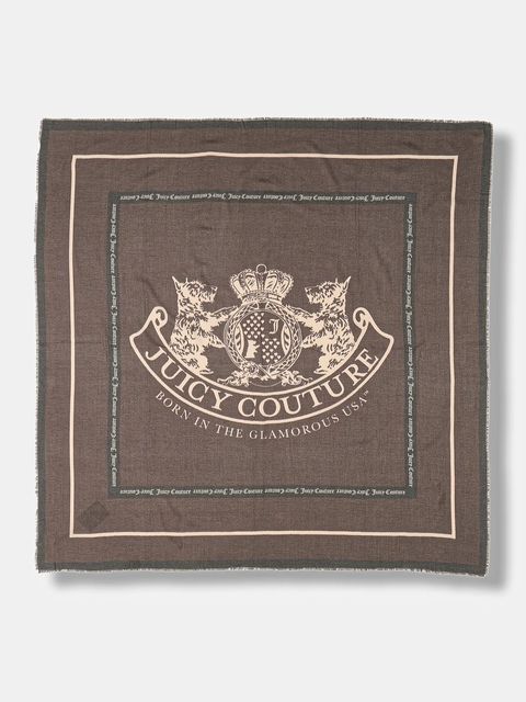 Juicy Couture chusta Pashmina damska kolor brązowy wzorzysta AIJFO8612WPO