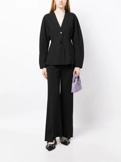 GANNI V-neck single-breasted blazer - Black - zdjęcie produktu nr 2