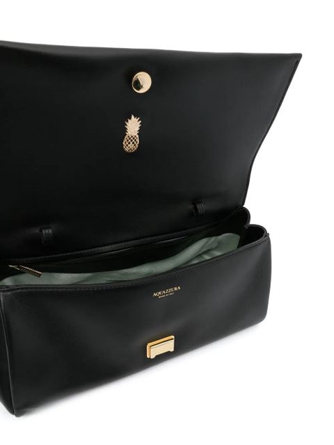 Aquazzura twist leather clutch bag - Black