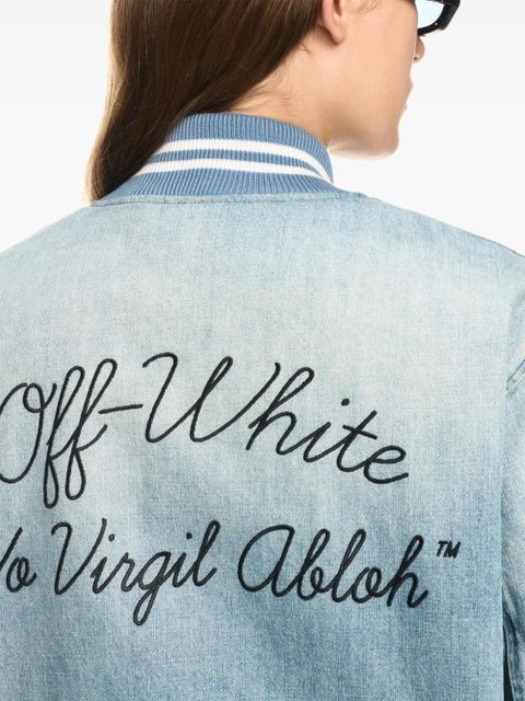 Off-White denim bomber jacket - Blue