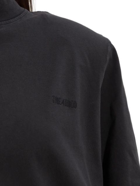 The Attico roll-neck logo-detail T-shirt - Black