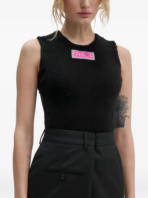 MM6 Maison Margiela logo-patch sleeveless top - Black