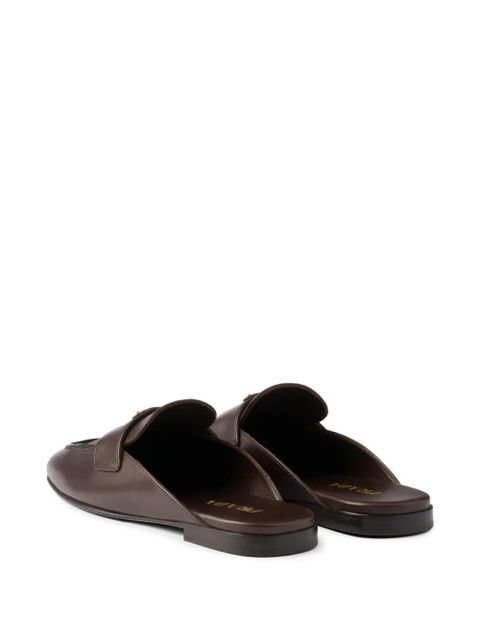 Prada leather slippers - Brown