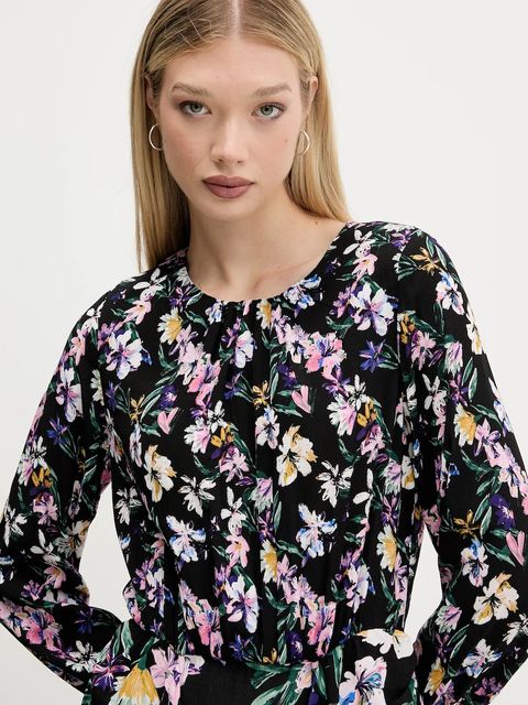 Desigual sukienka FLOR ACRILICA kolor czarny mini rozkloszowana 25WWVW09