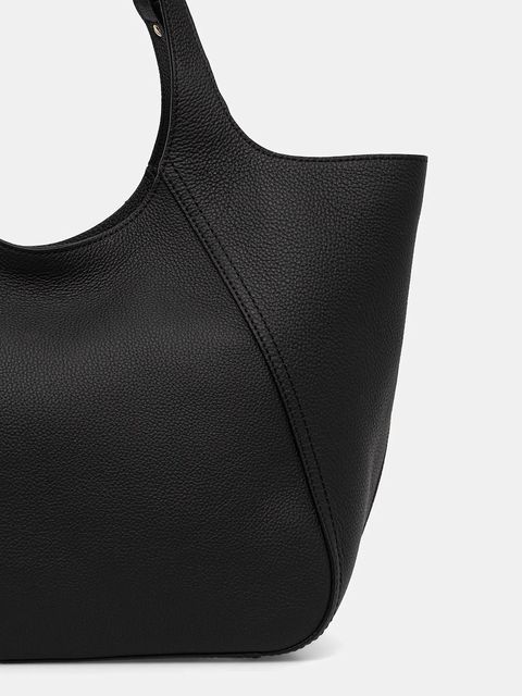 BOSS torebka skórzana kolor czarny 50552117