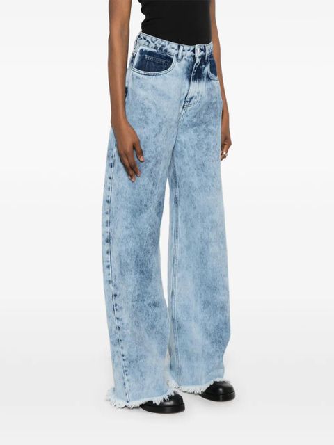 Marques'Almeida frayed acid wash jeans - Blue