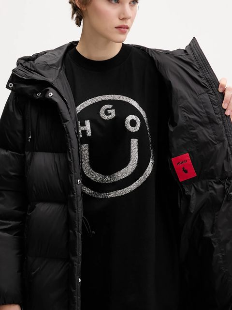 HUGO kurtka puchowa kolor czarny zimowa oversize 50546355