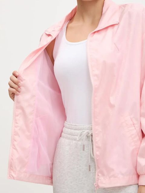 Guess kurtka kolor różowy przejściowa oversize V5GL01 WH482