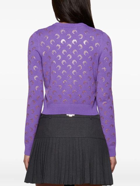 Marine Serre moon-pattern long-sleeve cardigan - Purple