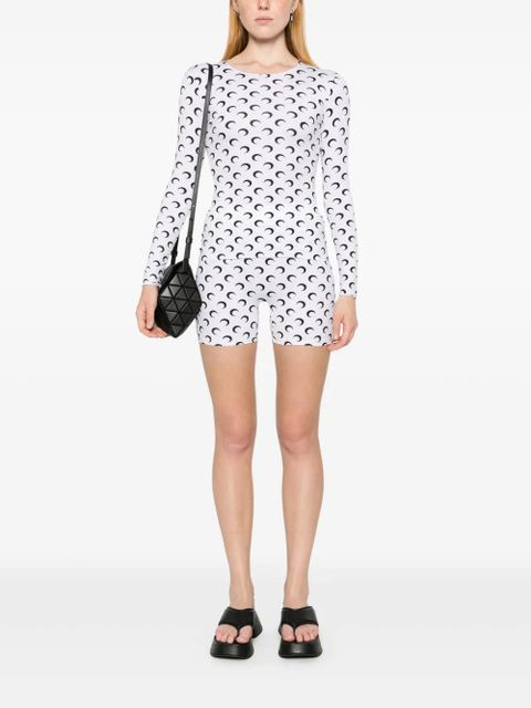 Marine Serre moon-print jersey mini shorts - White