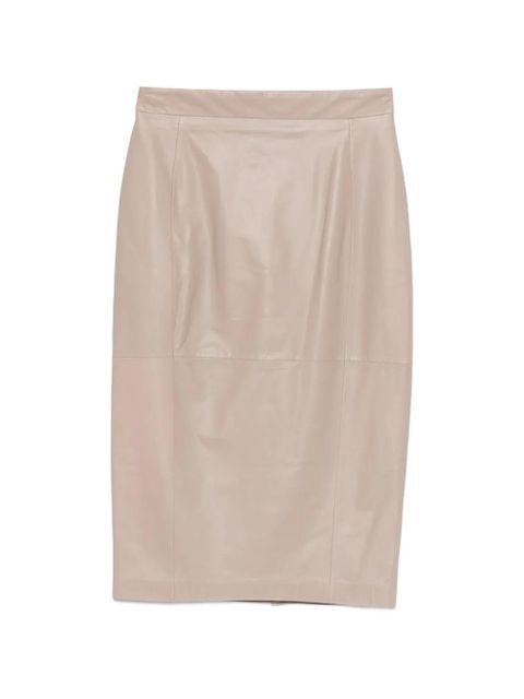 Max Mara panelled lamb leather skirt - Neutrals - zdjęcie produktu nr 1