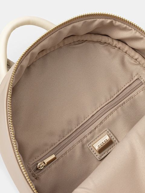 Guess plecak FANCY damski kolor beżowy mały z nadrukiem V5YZ05 WHDX0