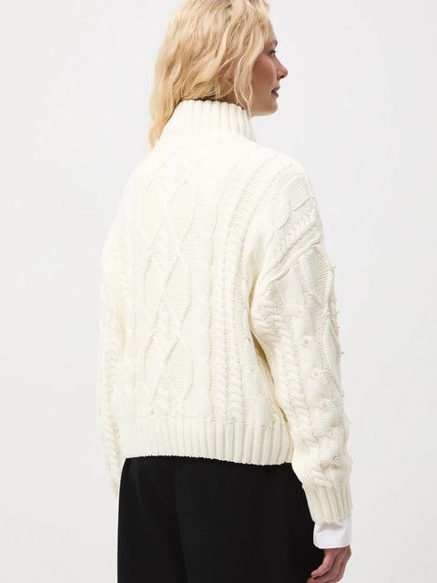 Medicine sweter damski kolor beżowy ciepły z półgolfem - zdjęcie produktu nr 2