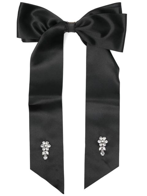Simone Rocha crystal flower bow barret - Black - zdjęcie produktu nr 1