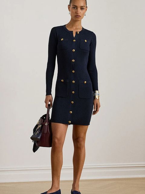 Lauren Ralph Lauren sukienka kolor granatowy mini dopasowana 200P03458 - zdjęcie produktu nr 1