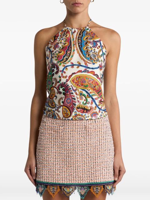 ETRO floral paisley halterneck blouse - Neutrals