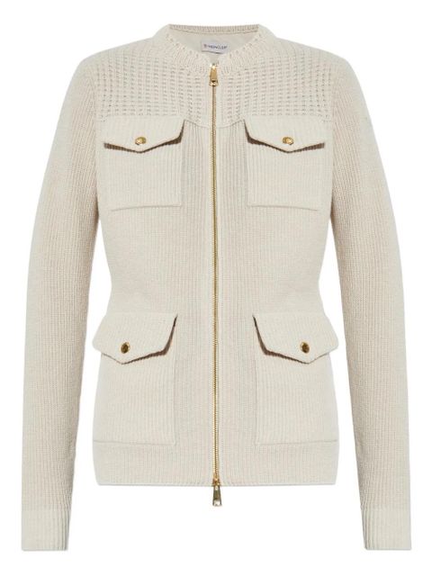 Moncler ribbed pocketed cardigan - Neutrals - zdjęcie produktu nr 1