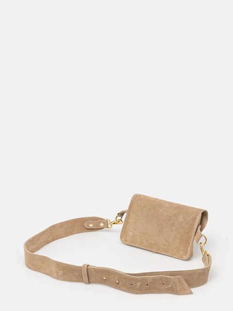 Answear.LAB torebka zamszowa kolor beżowy