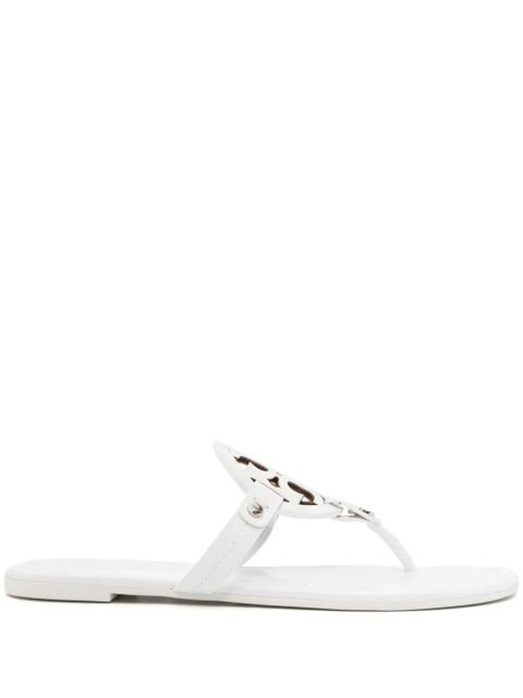 Tory Burch Miller cut-out leather flip-flops - White - zdjęcie produktu nr 1