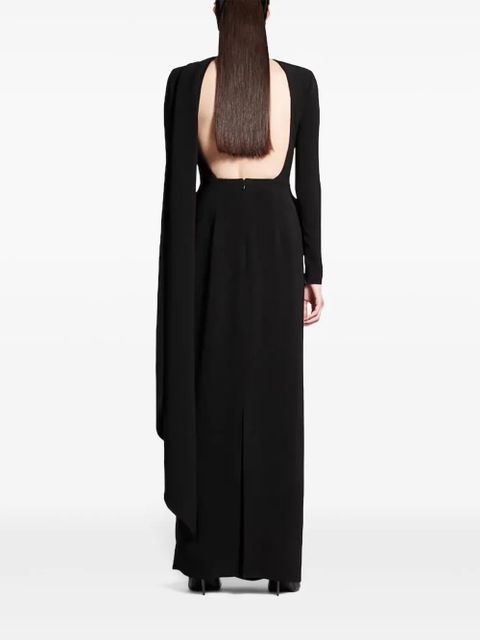 Balenciaga cape-design gown - Black
