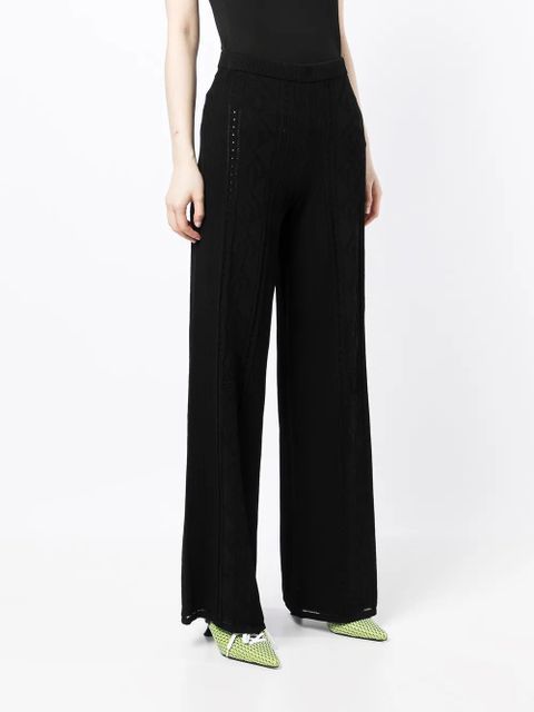 Marine Serre Crescent Moon-pattern wide-leg trousers - Black - zdjęcie produktu nr 2