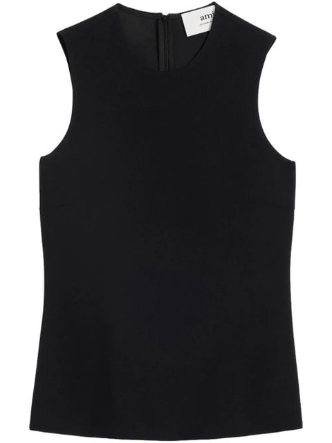 AMI Paris crepe tank top - Black - zdjęcie produktu nr 1