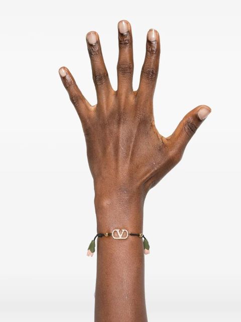 Valentino Garavani flower-detail VLogo bracelet - Gold - zdjęcie produktu nr 2