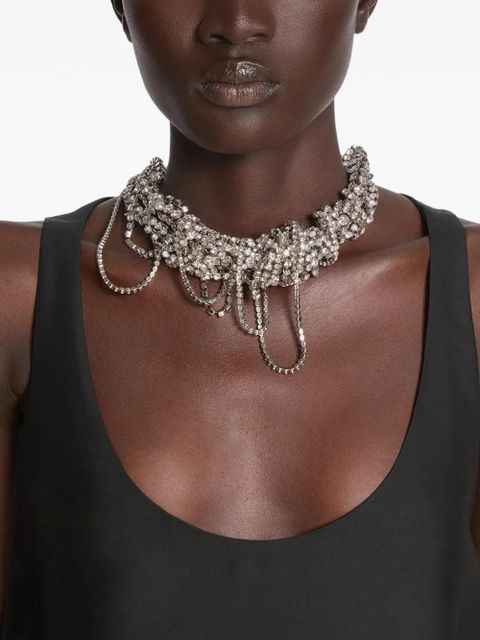 DRIES VAN NOTEN crystal-embellished necklace - Silver - zdjęcie produktu nr 2