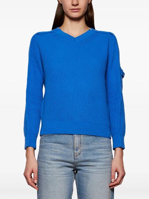 Victoria Beckham V-neck knitted sweater - Blue