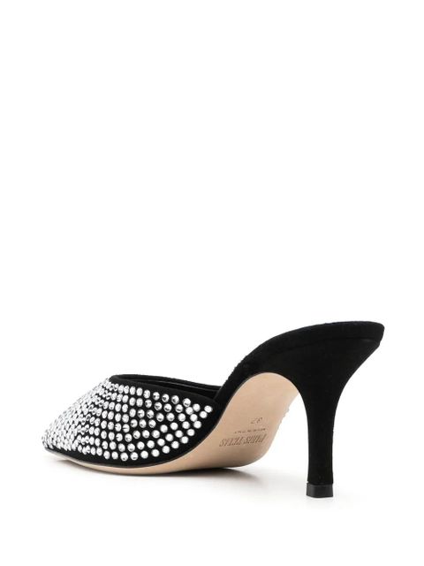 Paris Texas Hollywood 75mm crystal-embellished mules - Black