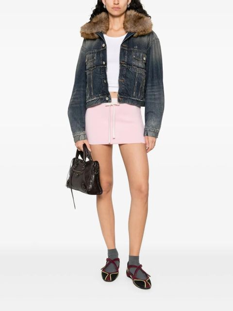 Balenciaga logo-embroidered mini skirt - Pink