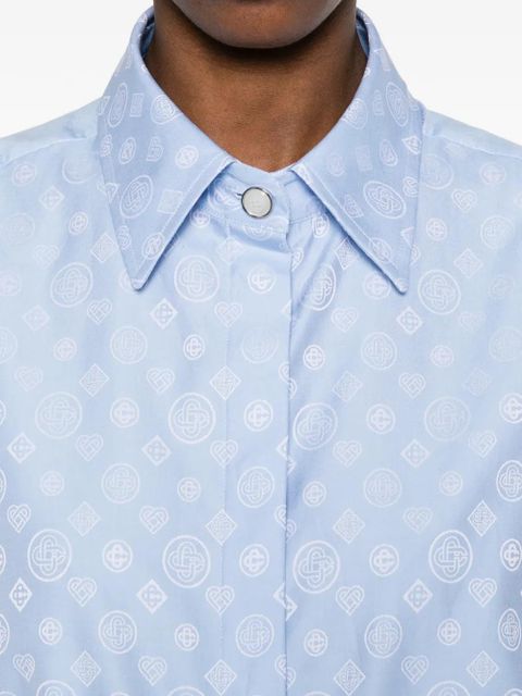 Casablanca monogram-patterned shirt - Blue