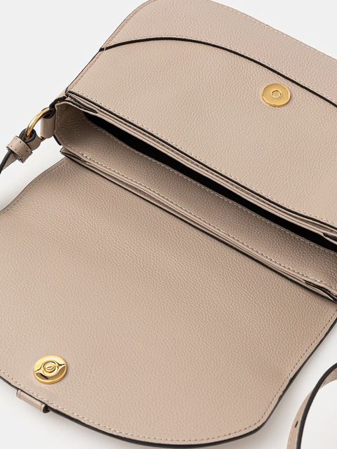 Pollini torebka skórzana kolor beżowy PC4404PP0N QC0