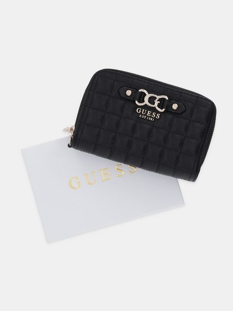 Guess portfel NADIRA damski kolor czarny SWQG84 24164