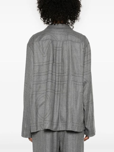 TOTEME monogram flannel shirt - Grey