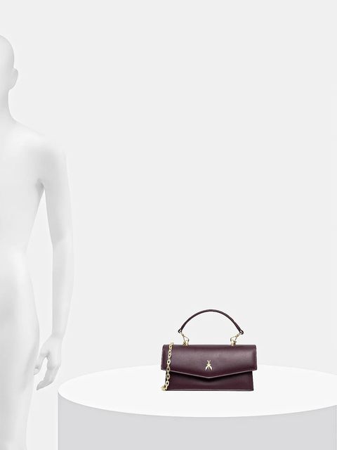 Patrizia Pepe torebka skórzana kolor bordowy 2B0032 L061