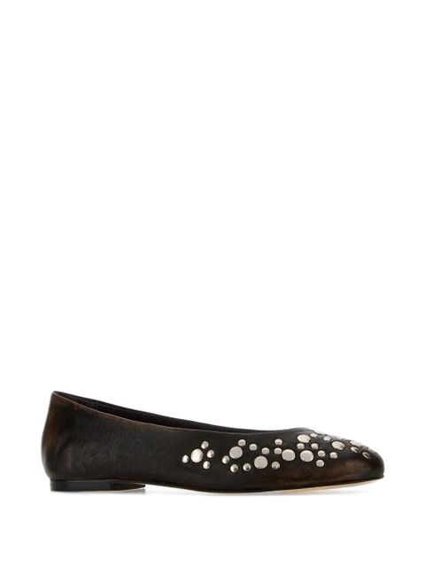 Gimaguas studded leather ballet flats - Brown - zdjęcie produktu nr 2