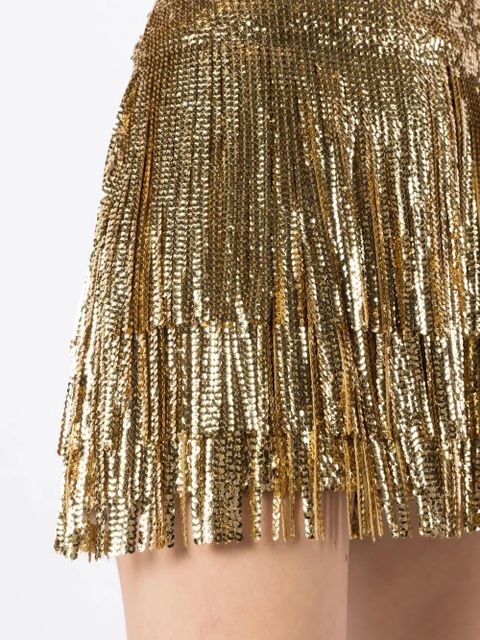 Valentino Garavani fringed sequin mini skirt - Gold