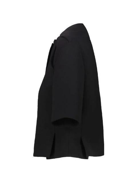 KHAITE Franc folded-neckline peplum jacket - Black
