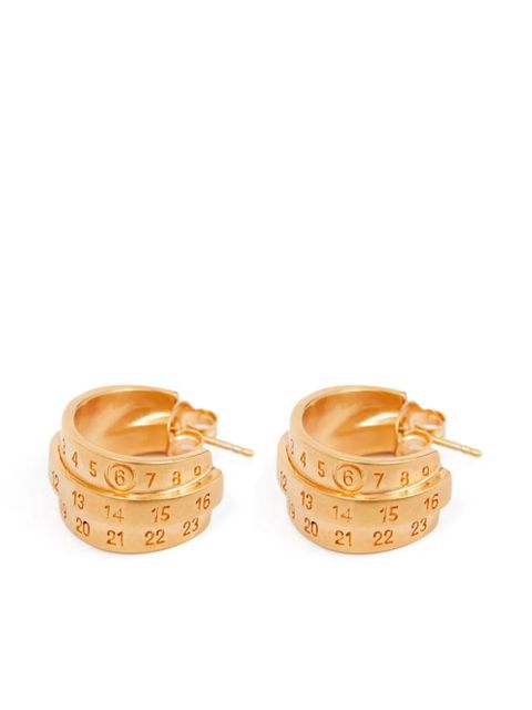 MM6 Maison Margiela triple-logo earrings - Gold - zdjęcie produktu nr 1