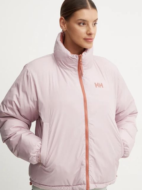 Helly Hansen kurtka dwustronna damska kolor różowy zimowa oversize