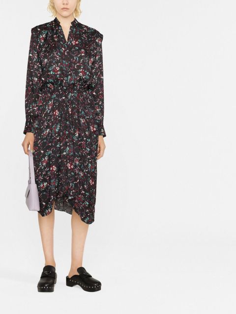 MARANT ÉTOILE Okleya floral-print midi dress - Black - zdjęcie produktu nr 2