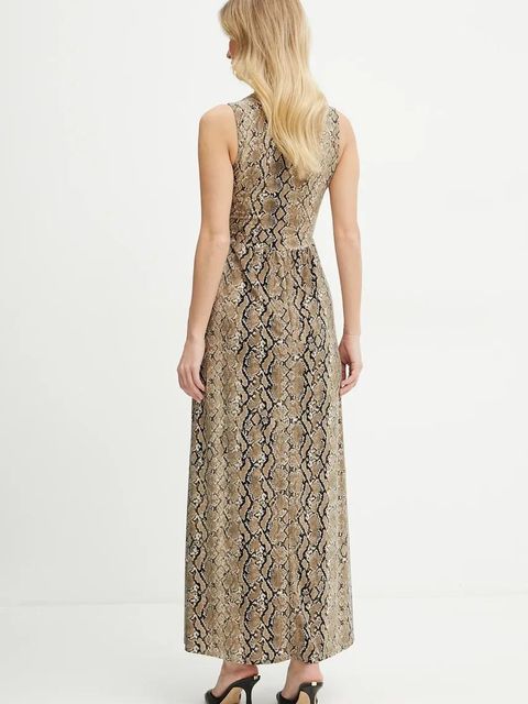 Morgan sukienka RCOBRA kolor zielony maxi prosta RCOBRA