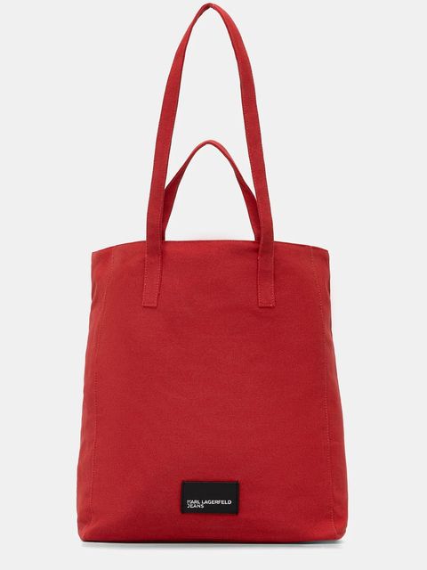 Karl Lagerfeld Jeans torba bawełniana kolor czerwony B1W50001 - zdjęcie produktu nr 1