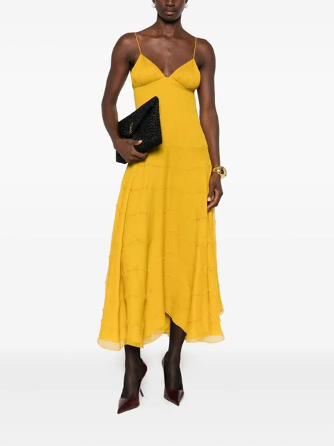 Saint Laurent tiered ruffled dress - Yellow - zdjęcie produktu nr 2