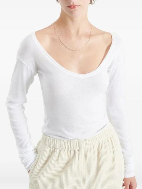 American Vintage Massachusetts V-neck T-shirt - White